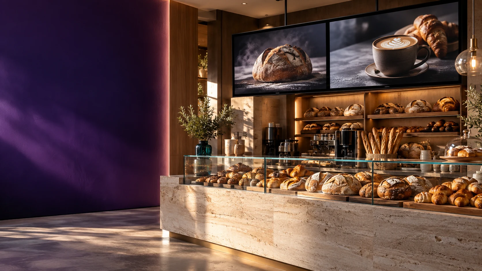 Digital-Signage-Inszenierung für Bäckereien