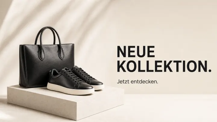 Motiv mit Tasche und Sneakern, ein Bildbereich ist zur Bearbeitung ausgewählt